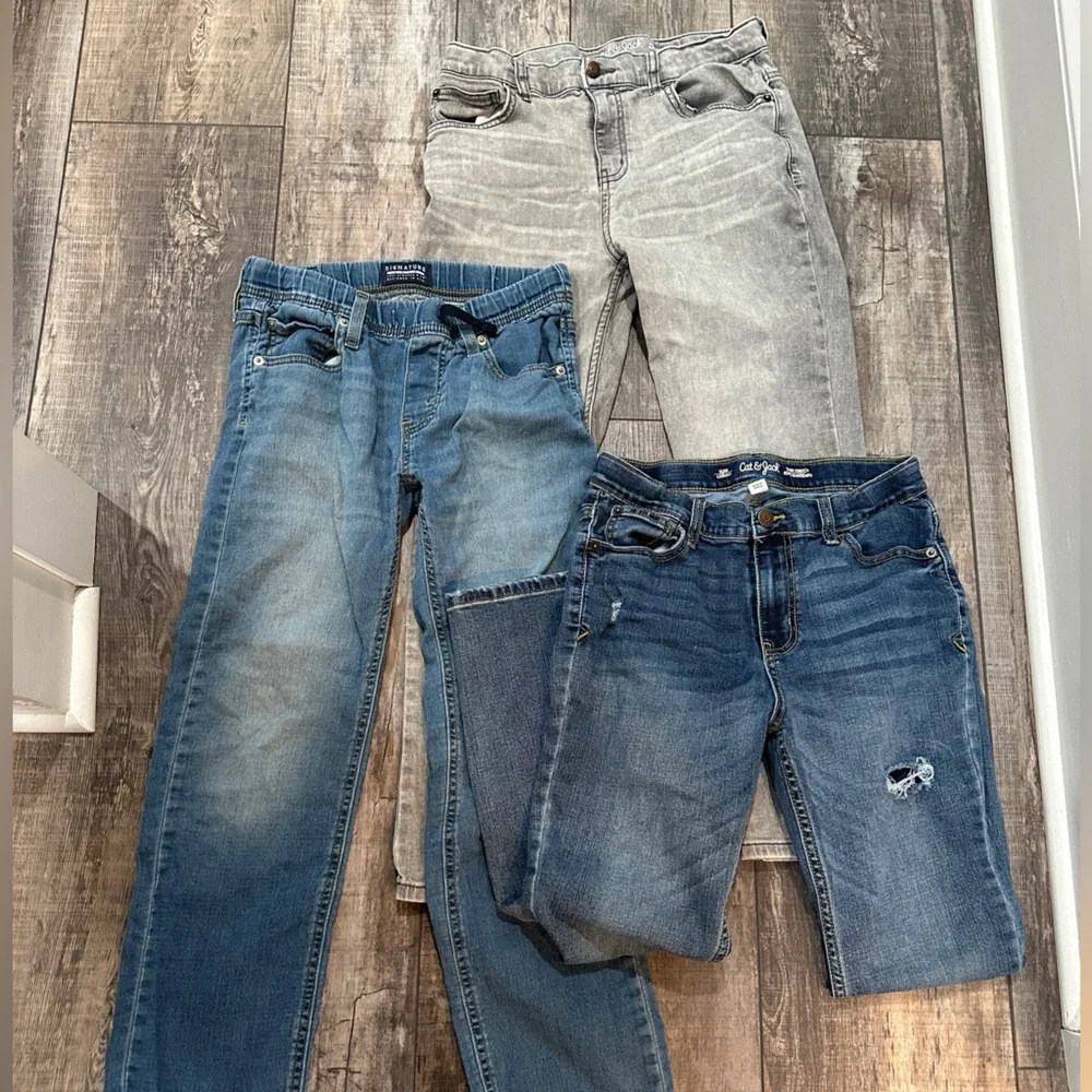 Cat & Jack boys Denim Jeans in Blue and Gray - Picture 1 of 4
